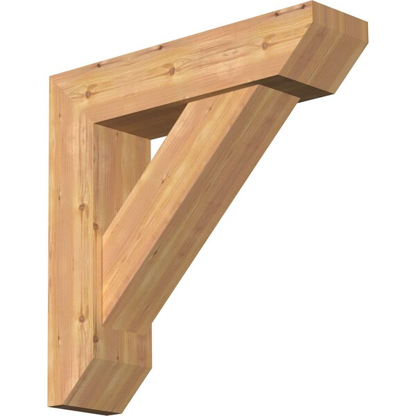 Ekena Millwork Traditional Slat Smooth Bracket w/ Offset Brace, Western Red Cedar, 7 1/2"W x 30"D x 30"H BKT0806X30X30TRA06SWR - main